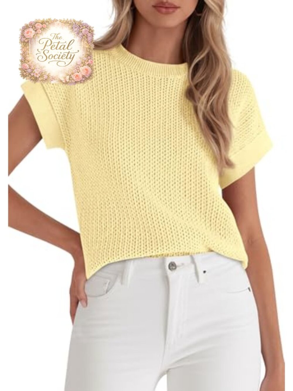Crochet Sweater Vest Cap Sleeve Knit Tank Top Summer Layering